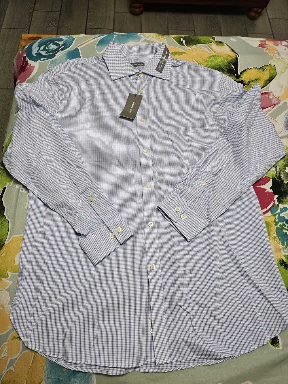 Michael Kors Men's Blue Check Dress Shirt - Untitled Brand